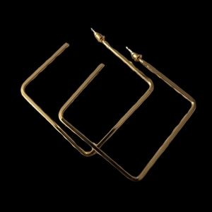 Gold Diamond Shape Hoops